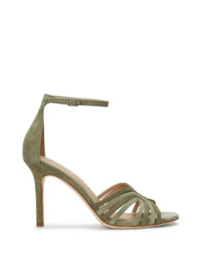 Ralph Lauren Lauren  Allie Suede & Leather Multistrap Sandal Woman Sandals Sage Green Size 8 Sheepski