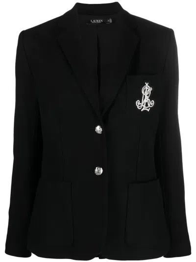 Ralph Lauren Bullion Jacquard Blazer In Polo Black In Animal Print