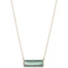 Ralph Lauren Baguette Stone Pendant Necklace, 16" + 3" Extender In Gold