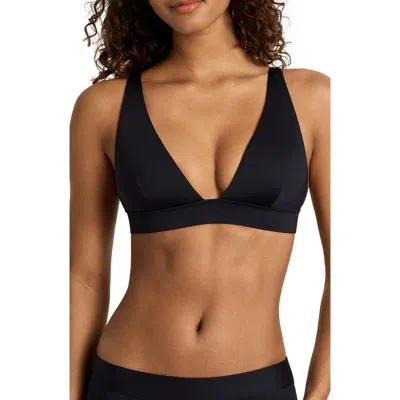 Ralph Lauren Lauren  Banded Tall Bikini Top In Black