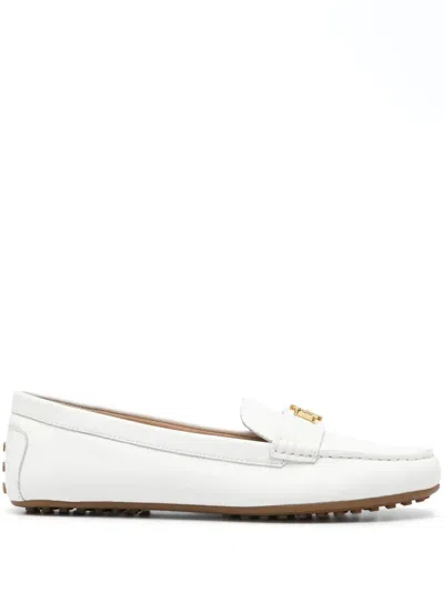 Ralph Lauren Barnsbury White Leather Loafers