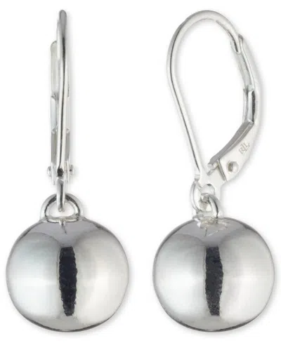 Ralph Lauren Bead Drop Earrings In Sterling Silver