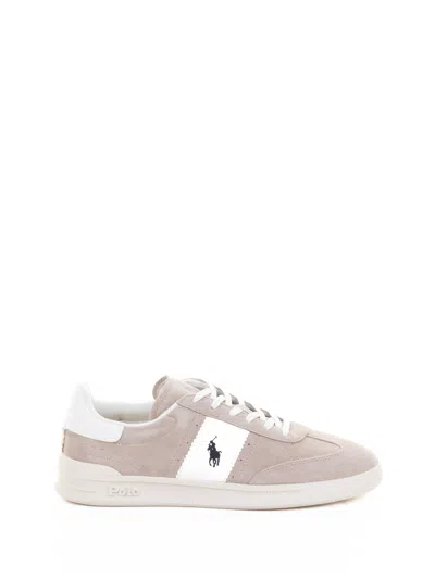 Ralph Lauren Lauren  Beige Suede Sneaker In Pink