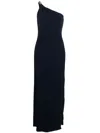 Ralph Lauren Satin Charmeuse One-shoulder Gown