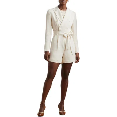 RALPH LAUREN LAUREN RALPH LAUREN BELTED LONG SLEEVE DOUBLE BREASTED ROMPER