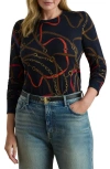 Ralph Lauren Women's Belting Print Long-sleeve Sweater In Blue