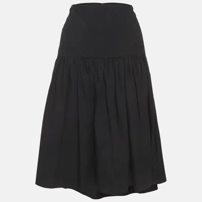 Pre-owned Ralph Lauren Lauren  Black Cotton Flared Mini Skirt S