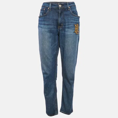 Ralph Lauren Lauren  Blue Logo Embroidery Denim Jeans M Waist
