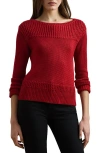 Ralph Lauren Cotton-blend Boatneck Sweater In Red