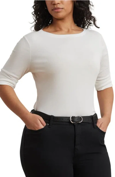 Ralph Lauren Lauren  Boat Neck Top In White