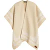 Ralph Lauren Lauren  Border Stripe Ruana In Neutral