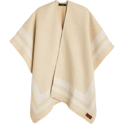 Ralph Lauren Lauren  Border Stripe Ruana In Neutral