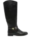 Ralph Lauren Brooke Ii Burnished Leather Tall Boot In Black