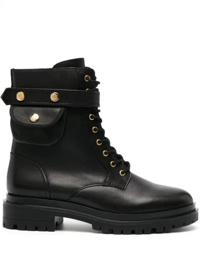 Ralph Lauren Lauren  Burnished Calf Cammie Boots In Black