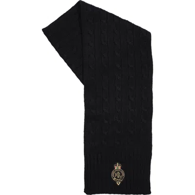 RALPH LAUREN LAUREN RALPH LAUREN CABLE STITCH CREST PATCH SCARF