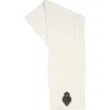 Ralph Lauren Lauren  Cable Stitch Crest Patch Scarf In Neutral