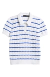 Ralph Lauren Womens Striped Cable Knit Cotton Polo Sweater P Xs 3x