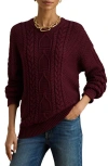 Ralph Lauren Women's Cable-knit Crewneck Sweater In Burgundy