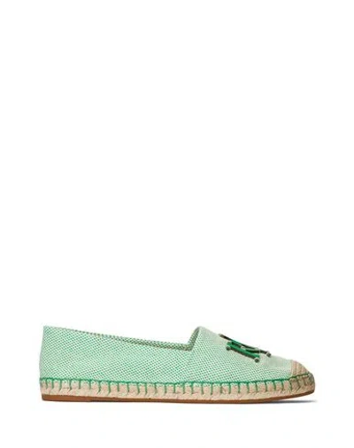 Ralph Lauren Lauren  Cameryn Iii Canvas & Leather Espadrille Woman Espadrilles Green Size 7 Textile F