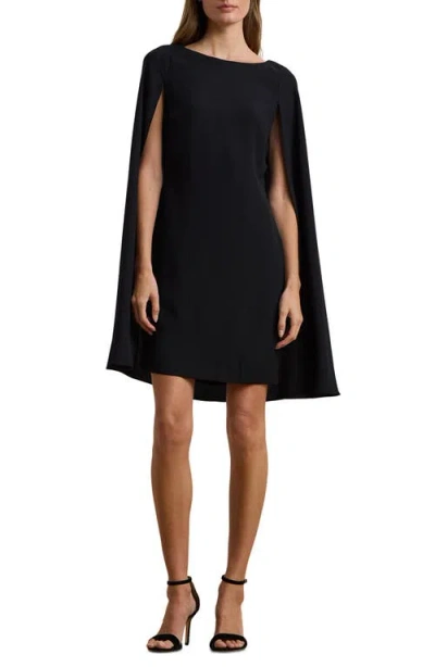 Ralph Lauren Lauren  Capelet Cocktail Dress In Black