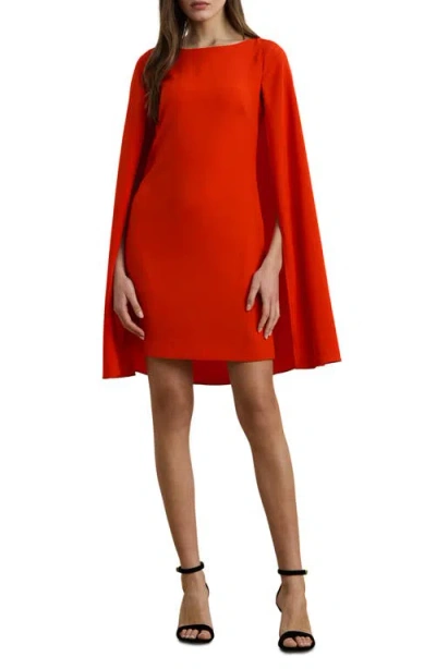 RALPH LAUREN LAUREN RALPH LAUREN CAPELET GEORGETTE COCKTAIL DRESS