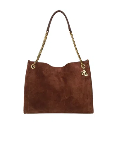 Ralph Lauren Lauren  Chain-strap Top Handle Bag In Brown