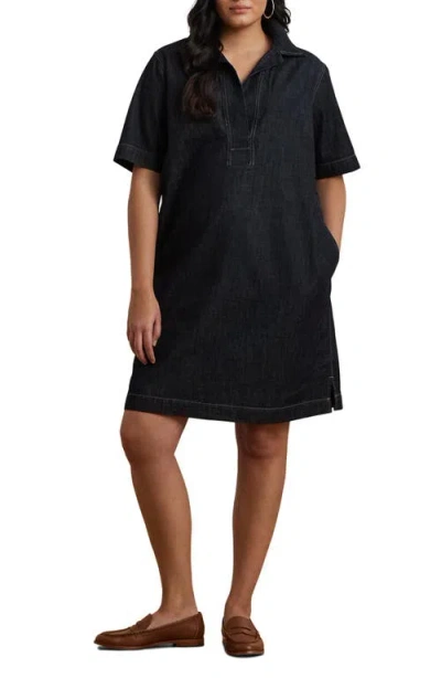 Ralph Lauren Lauren  Chainna Cotton Denim Shift Dress In Black