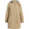 Ralph Lauren Lauren  Cinch Waist Hooded Anorak Jacket In Madison Tan