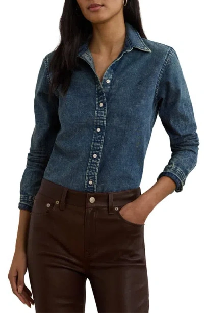 Polo Ralph Lauren Womens Classic Fit Denim Shirt Xs 3x In Blue