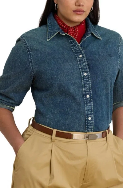 RALPH LAUREN LAUREN RALPH LAUREN CLASSIC FIT DENIM BUTTON-UP SHIRT