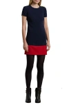 Ralph Lauren Lauren  Colorblock Stretch Crepe Minidress In Multi
