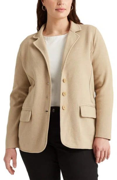 Ralph Lauren Lauren  Combed Cotton Blazer In Neutral