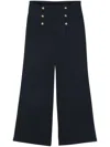Ralph Lauren Stretch Jersey Wide-leg Pants In Black
