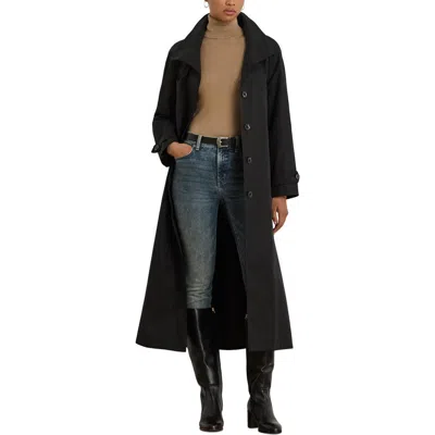 Ralph Lauren Lauren  Cotton Blend Coat In Black