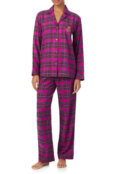 Ralph Lauren Lauren  Cotton Blend Pajamas In Purple
