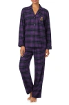 Ralph Lauren Lauren  Cotton Blend Pajamas In Purple