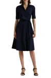 Ralph Lauren Lauren  Cotton Blend Shirtdress In Black