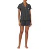 Ralph Lauren Lauren  Cotton Blend Short Pajamas In Black