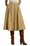 Ralph Lauren Button-front Cotton-blend Skirt In Sand Dune