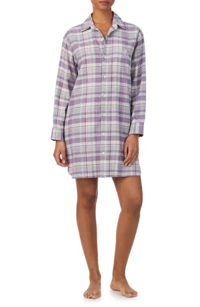 Ralph Lauren Lauren  Cotton Blend Sleep Shirt In Multi