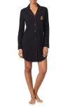 Ralph Lauren Lauren  Cotton Blend Sleepshirt In Black