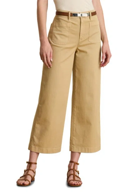 Ralph Lauren Stretch Chino Wide-leg Cropped Pant In Birch Tan In Brown