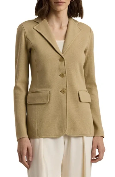 Ralph Lauren Lauren  Cotton Sweater Jacket In Birch Tan