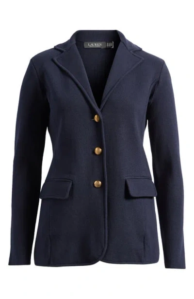 Ralph Lauren Lauren  Cotton Sweater Jacket In Lauren Navy