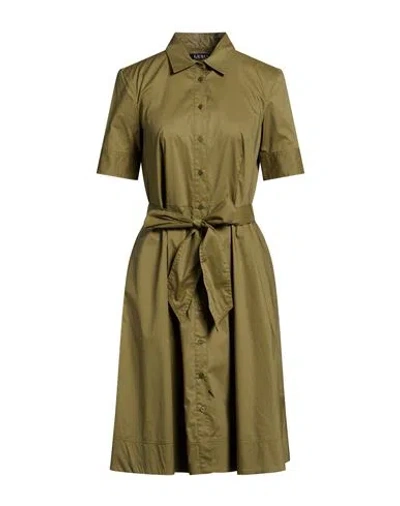Ralph Lauren Lauren  Cotton-blend Shirtdress Woman Midi Dress Military Green Size 6 Cotton, Nylon, El