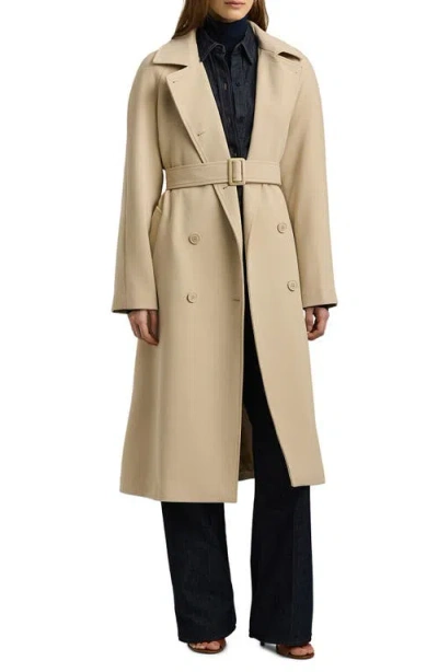 Ralph Lauren Lauren  Crepe Belted Coat In Neutral