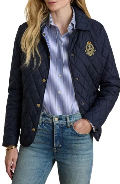 Ralph Lauren Quilted Emblem Jacket In Blue