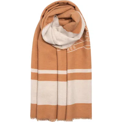 Ralph Lauren Lauren  Crest Jacquard Wrap In Neutral