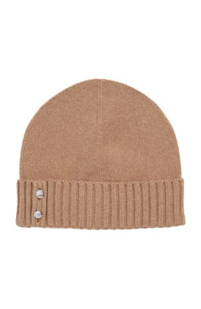 Ralph Lauren Lauren  Crest Knit Beanie In Brown
