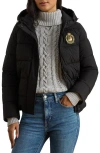 Ralph Lauren Lauren  Crested Puffer Coat In Black